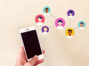 スマートフォンとメンバー同士のネットワークのイメージ