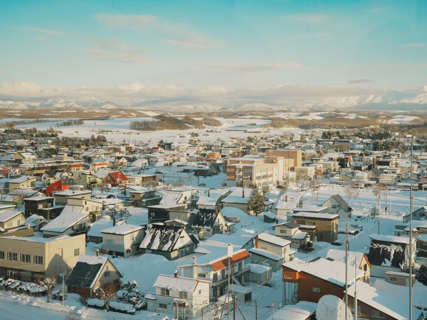 上空から見た日本の郊外住宅地。立地適正化計画の区域を確認するイメージ